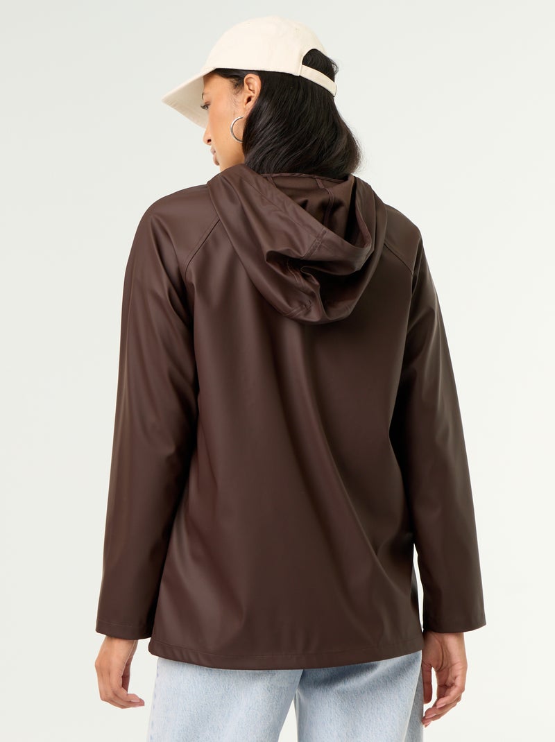 Parka com capuz repelente de água Castanho - Kiabi