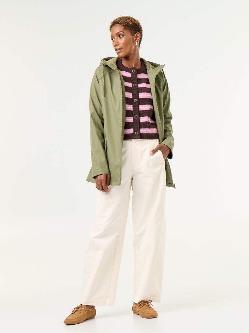 Parka com capuz repelente de água Verde - Kiabi