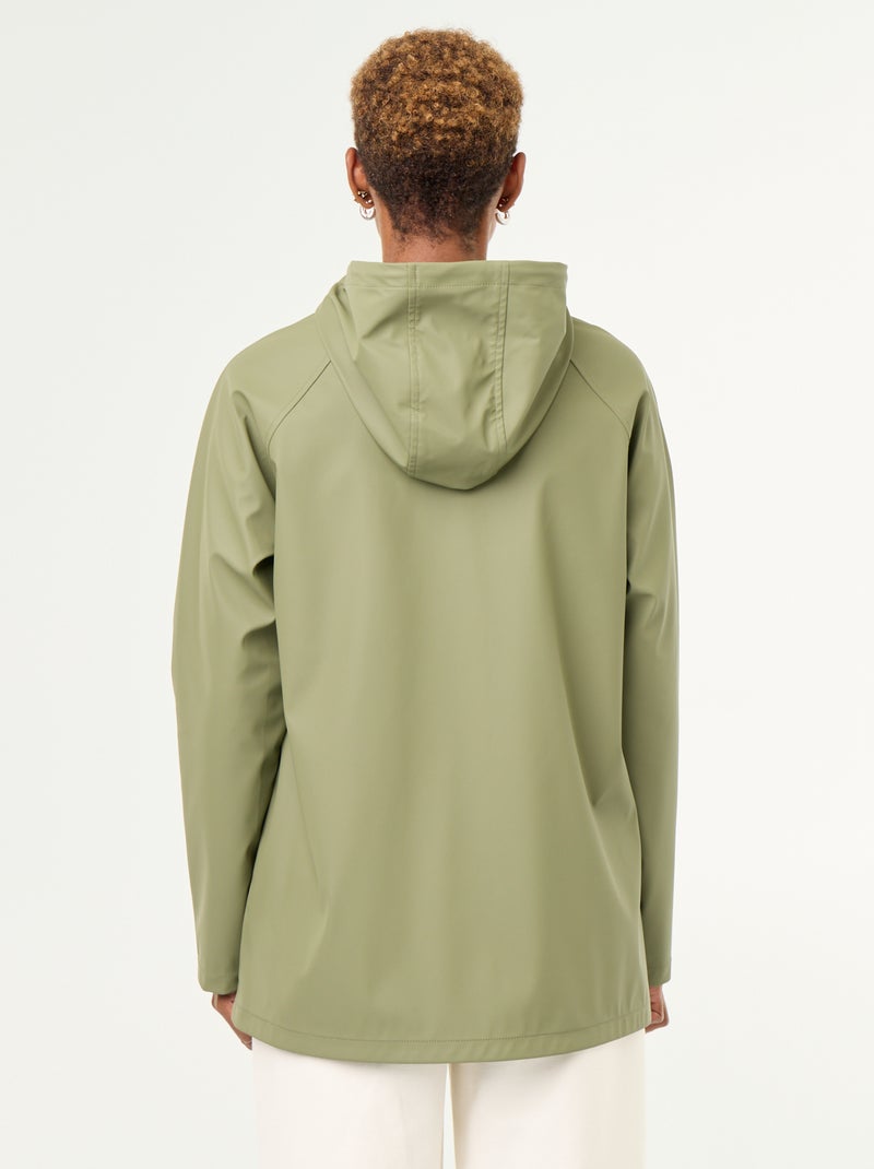Parka com capuz repelente de água Verde - Kiabi
