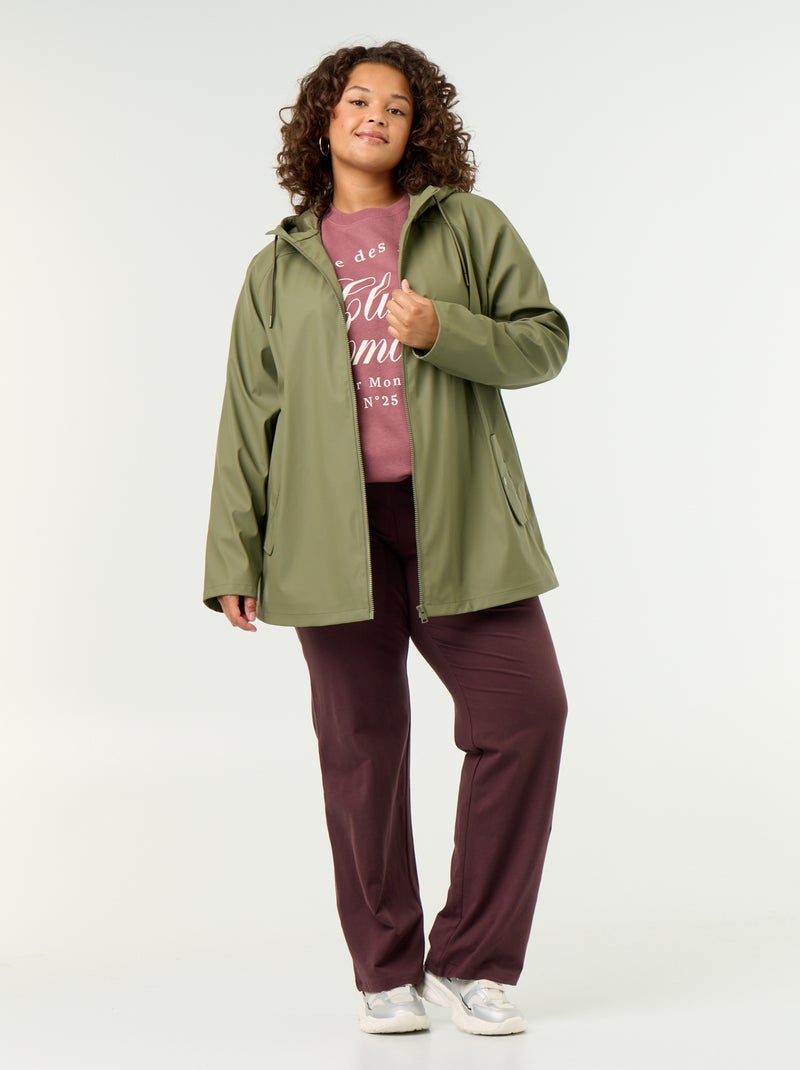 Parka com capuz repelente de água Verde - Kiabi