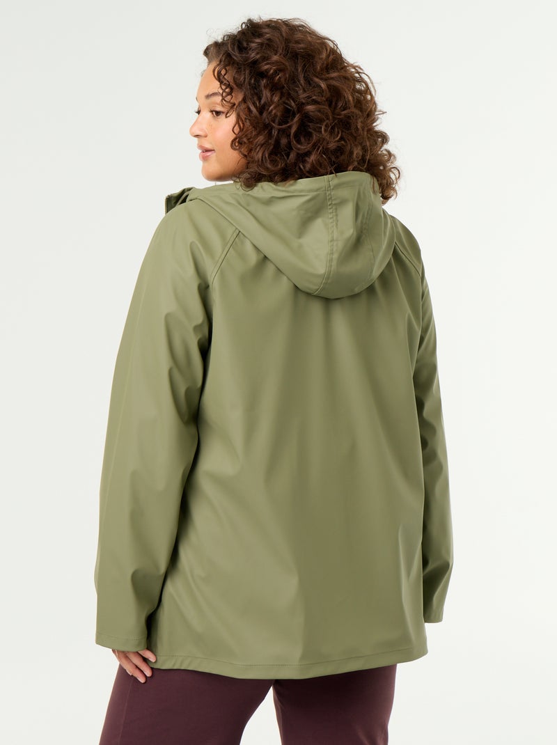 Parka com capuz repelente de água Verde - Kiabi
