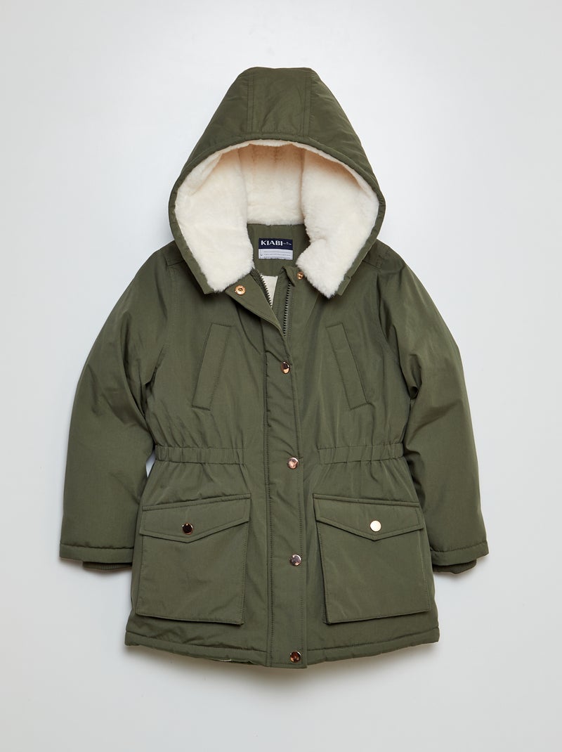 Parka com capuz totalmente forrada VERDE - Kiabi