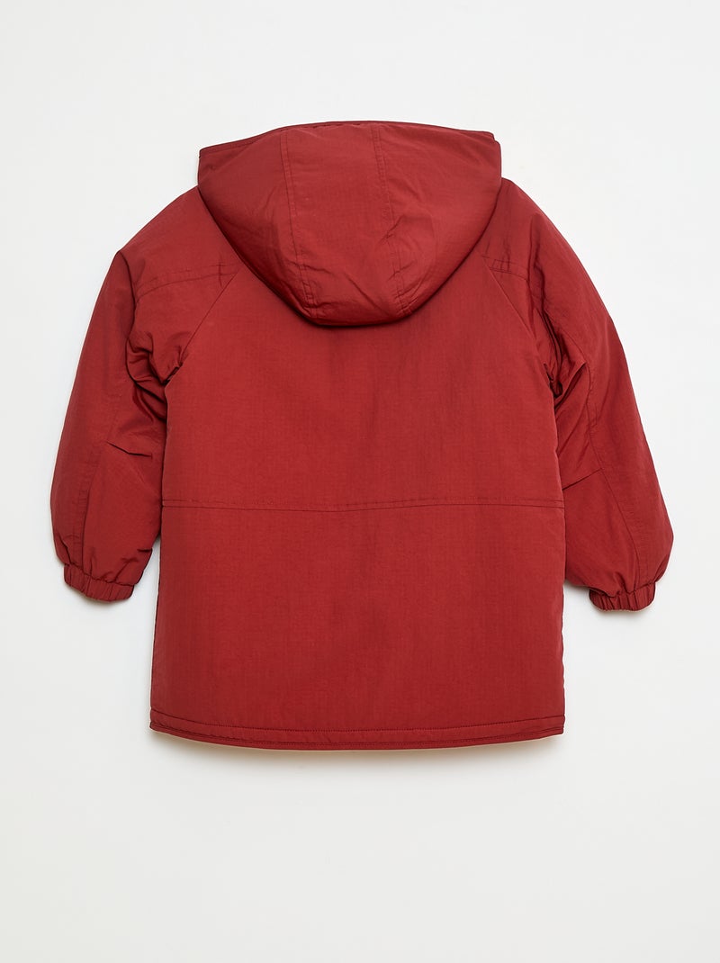 Parka com capuz Vermelho - Kiabi