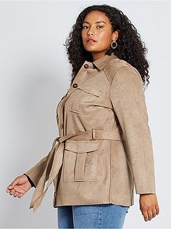 Parka com efeito camurça - Kiabi