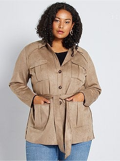 Parka com efeito camurça - Kiabi