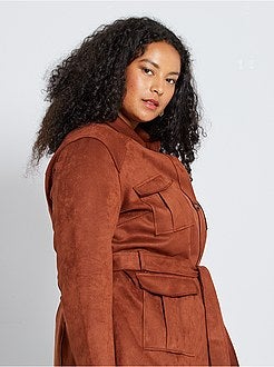 Parka com efeito camurça - Kiabi