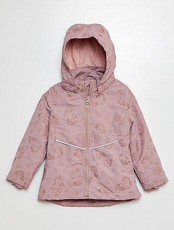 Parka com estampado e brilhantes 'unicórnio'