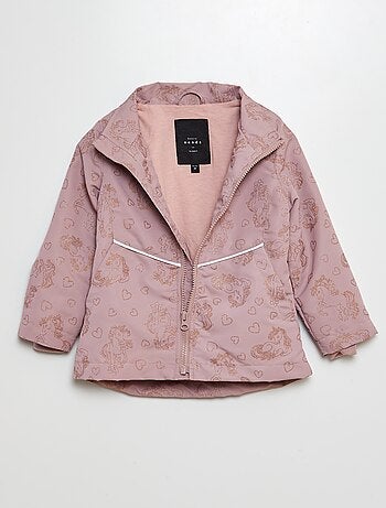 Parka com estampado e brilhantes 'unicórnio'