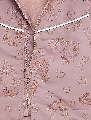 Parka com estampado e brilhantes 'unicórnio'