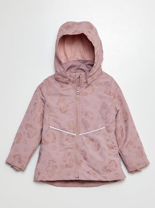 Parka com estampado e brilhantes 'unicórnio'
