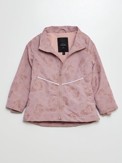 Parka com estampado e brilhantes 'unicórnio' - Kiabi