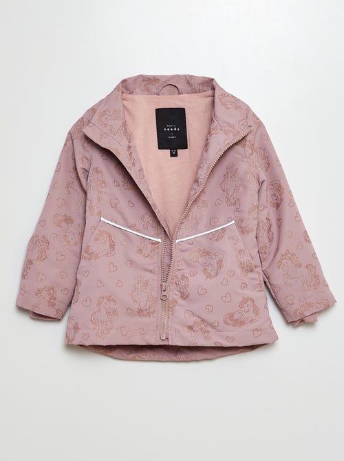 Parka com estampado e brilhantes 'unicórnio' - Kiabi