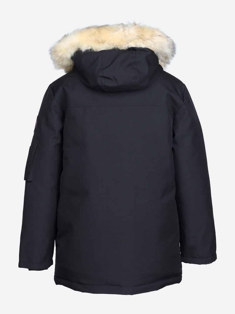 Parka com pele removível - Kizco Preto - Kiabi