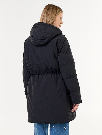 Parka comprida acolchoada com capuz