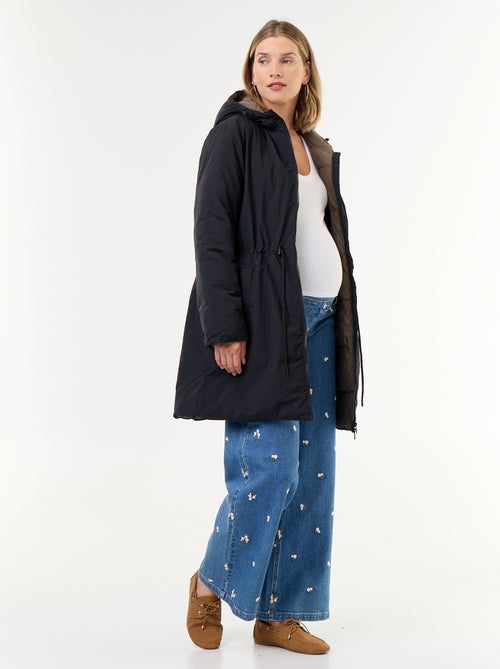 Parka comprida acolchoada com capuz - Kiabi
