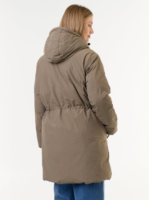 Parka comprida acolchoada com capuz - Kiabi