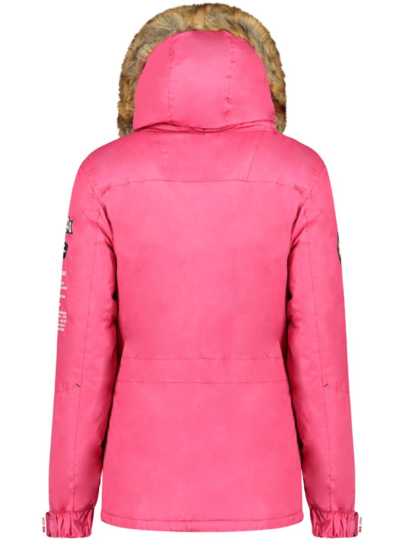 Parka comprida ajustada com capuz e pelo sintético banapeak – canadian peak Rosa-fúcsia - Kiabi