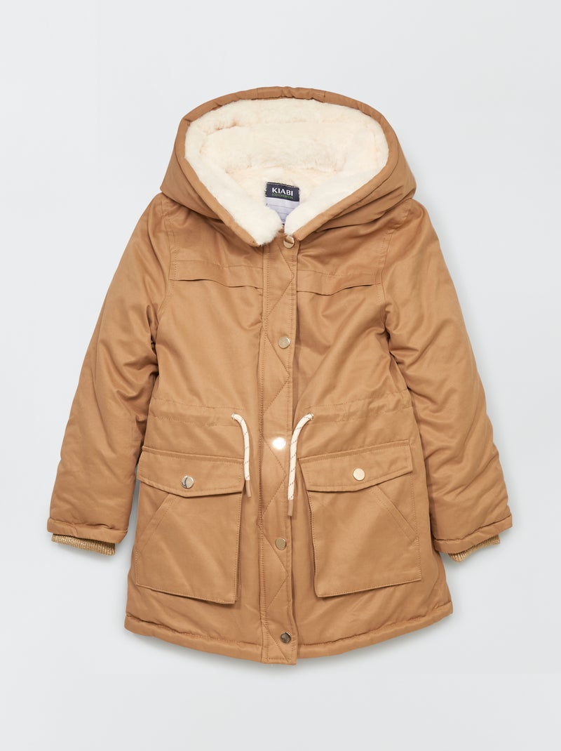 Parka comprida com capuz - bege BEGE - Kiabi