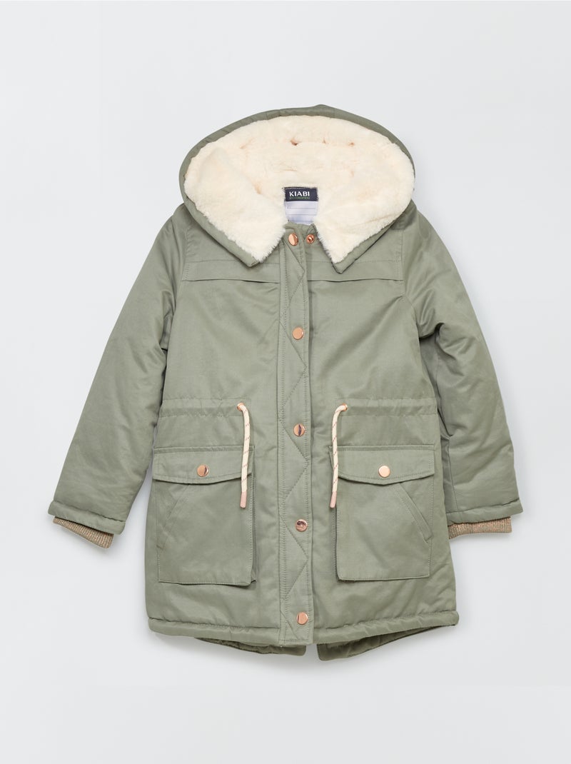 Parka comprida com capuz - caqui CAQUI - Kiabi