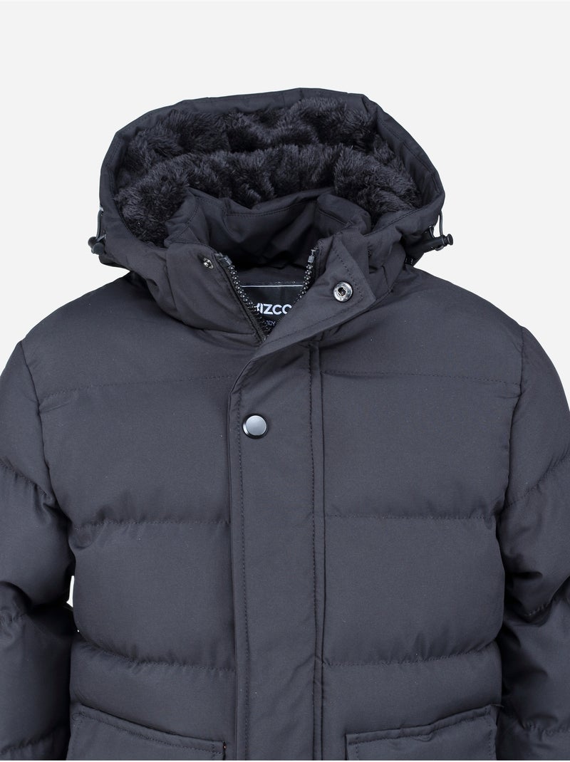 Parka comprida com capuz - Kizco Preto - Kiabi