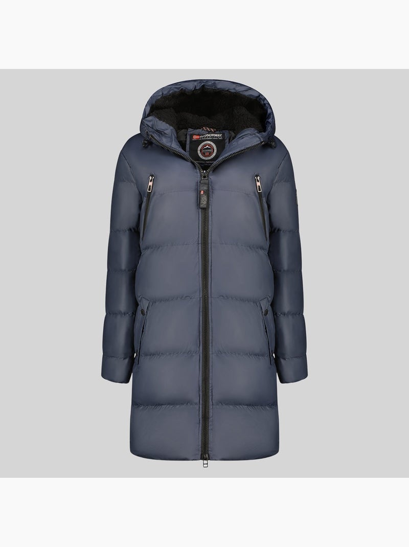 Parka comprida com capuz adrianna – geographical norway Azul-marinho - Kiabi