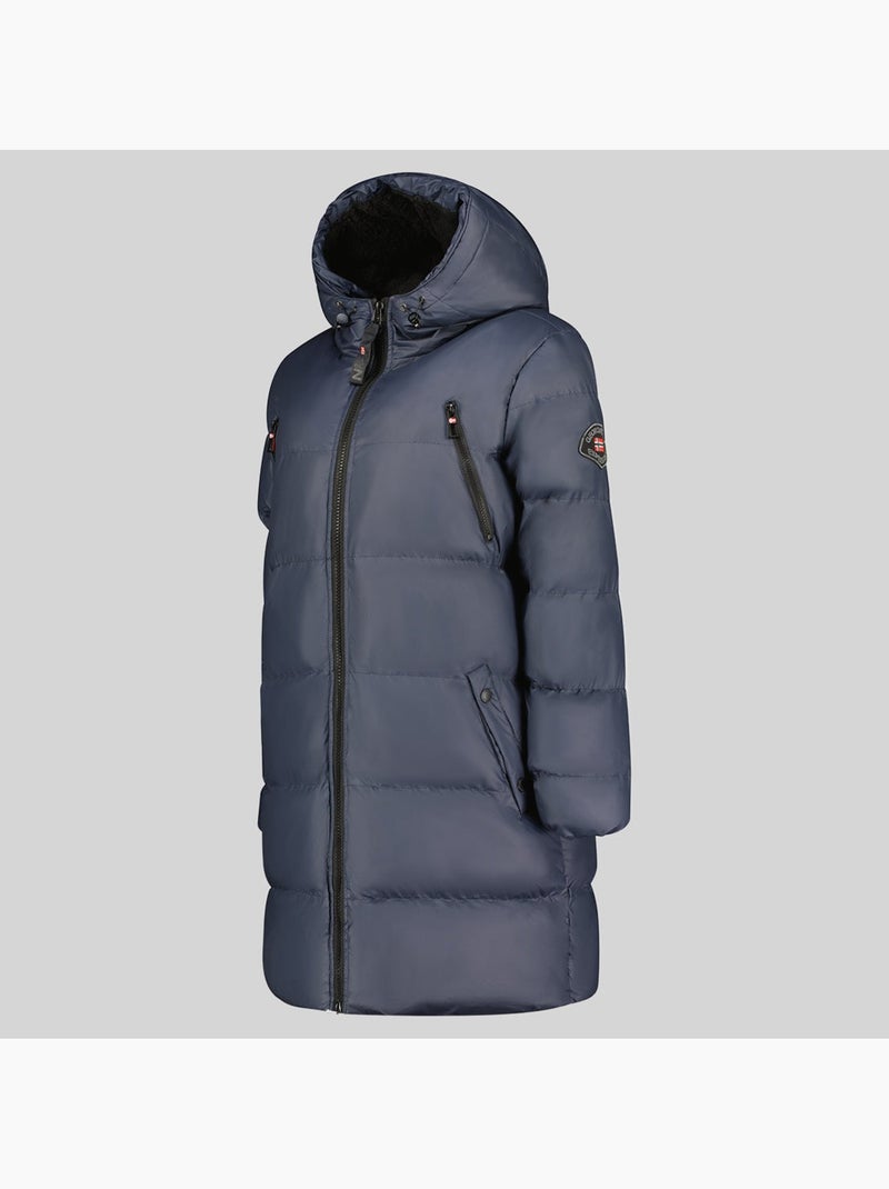 Parka comprida com capuz adrianna – geographical norway Azul-marinho - Kiabi
