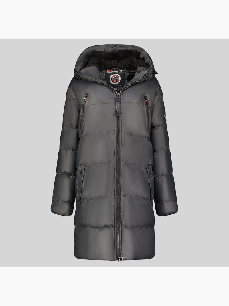 Parka comprida com capuz adrianna – geographical norway Preto - Kiabi