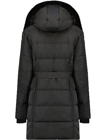 Parka comprida com capuz amovível e pelo sintético bettineak – canadian peak