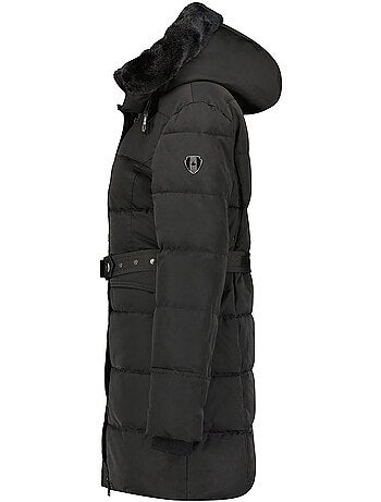 Parka comprida com capuz amovível e pelo sintético bettineak – canadian peak