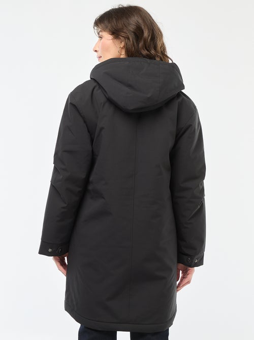 Parka comprida com capuz e forro efeito ovelha - Kiabi