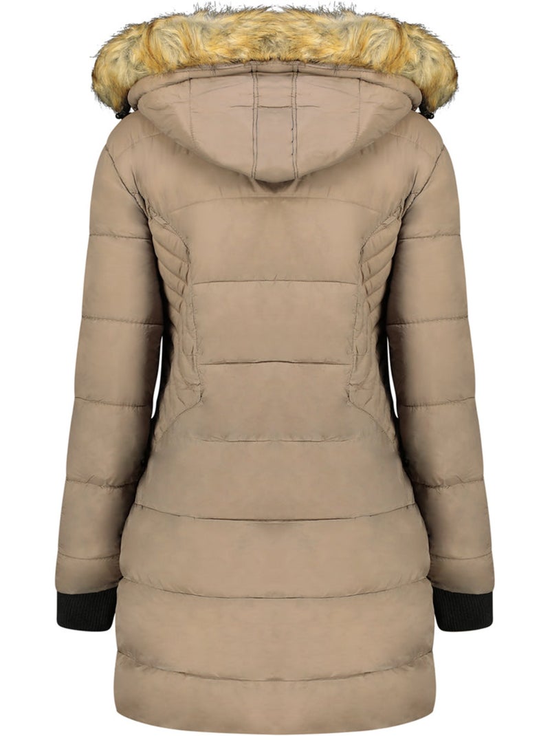 Parka comprida com capuz e pelo sintético akapeak – canadian peak Toupe - Kiabi