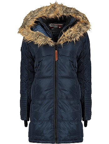 Parka comprida com capuz e pelo sintético beauty – canadian peak