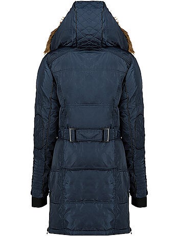 Parka comprida com capuz e pelo sintético beauty – canadian peak