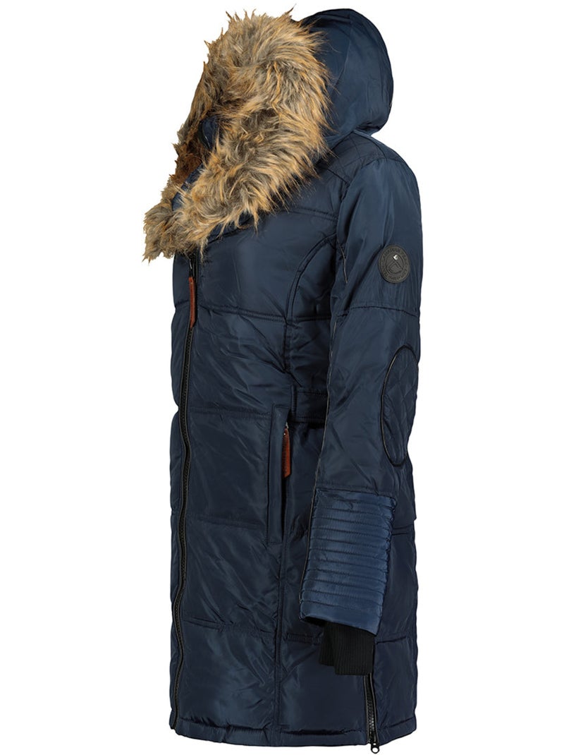 Parka comprida com capuz e pelo sintético beauty – canadian peak Azul-marinho - Kiabi