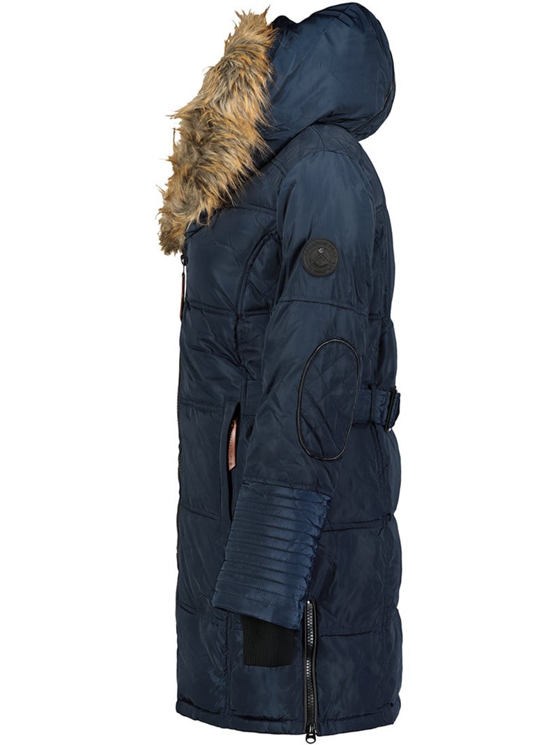 Parka comprida com capuz e pelo sintético beauty – canadian peak Azul-marinho - Kiabi