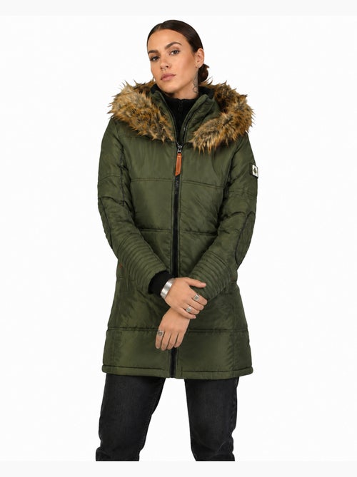 Parka comprida com capuz e pelo sintético beauty – canadian peak - Kiabi Parka comprida com capuz e pelo sintético beauty – canadian peak - Kiabi