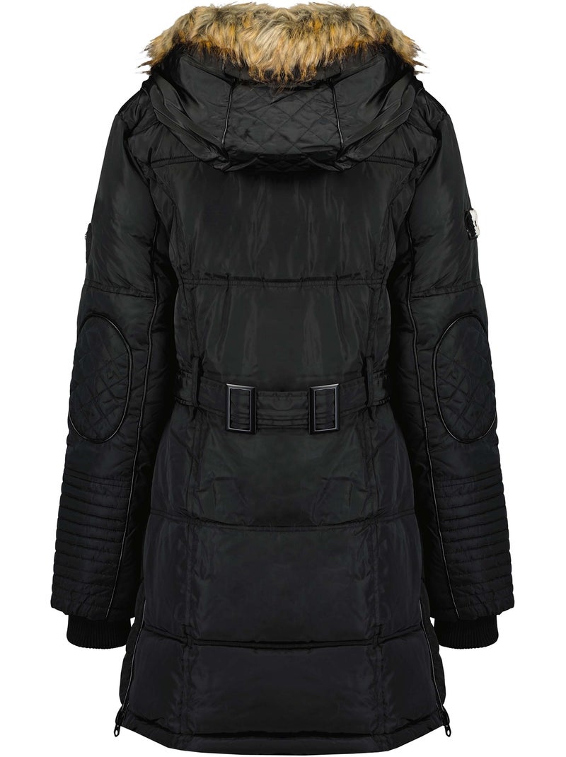 Parka comprida com capuz e pelo sintético beauty – canadian peak Preto - Kiabi