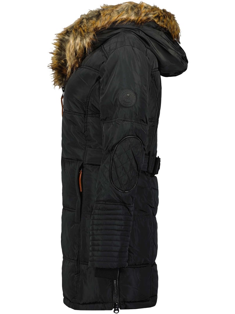 Parka comprida com capuz e pelo sintético beauty – canadian peak Preto - Kiabi