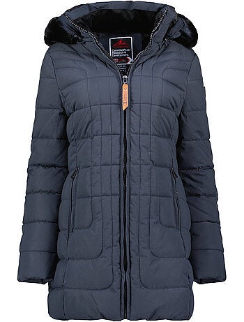 Parka comprida com capuz e pelo sintético braceleak – canadian peak