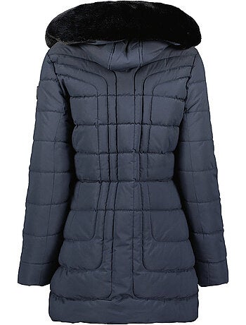 Parka comprida com capuz e pelo sintético braceleak – canadian peak