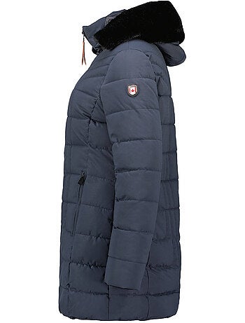 Parka comprida com capuz e pelo sintético braceleak – canadian peak