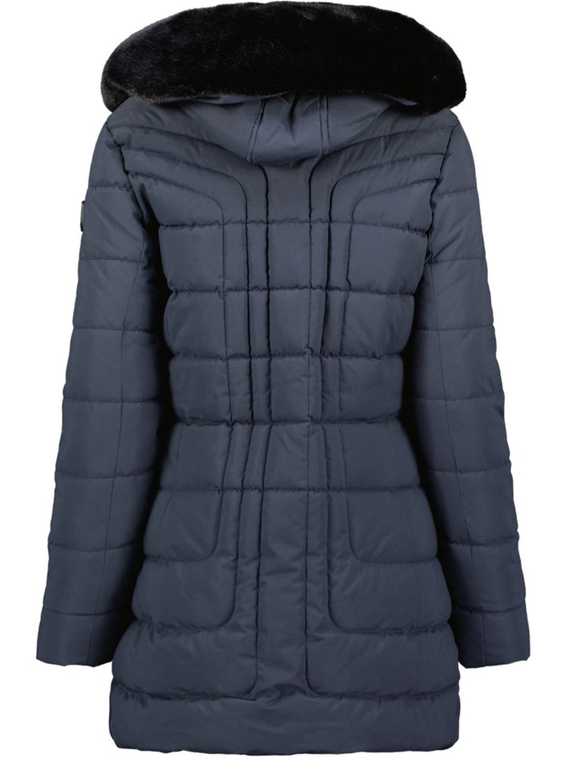 Parka comprida com capuz e pelo sintético braceleak – canadian peak Azul-marinho - Kiabi
