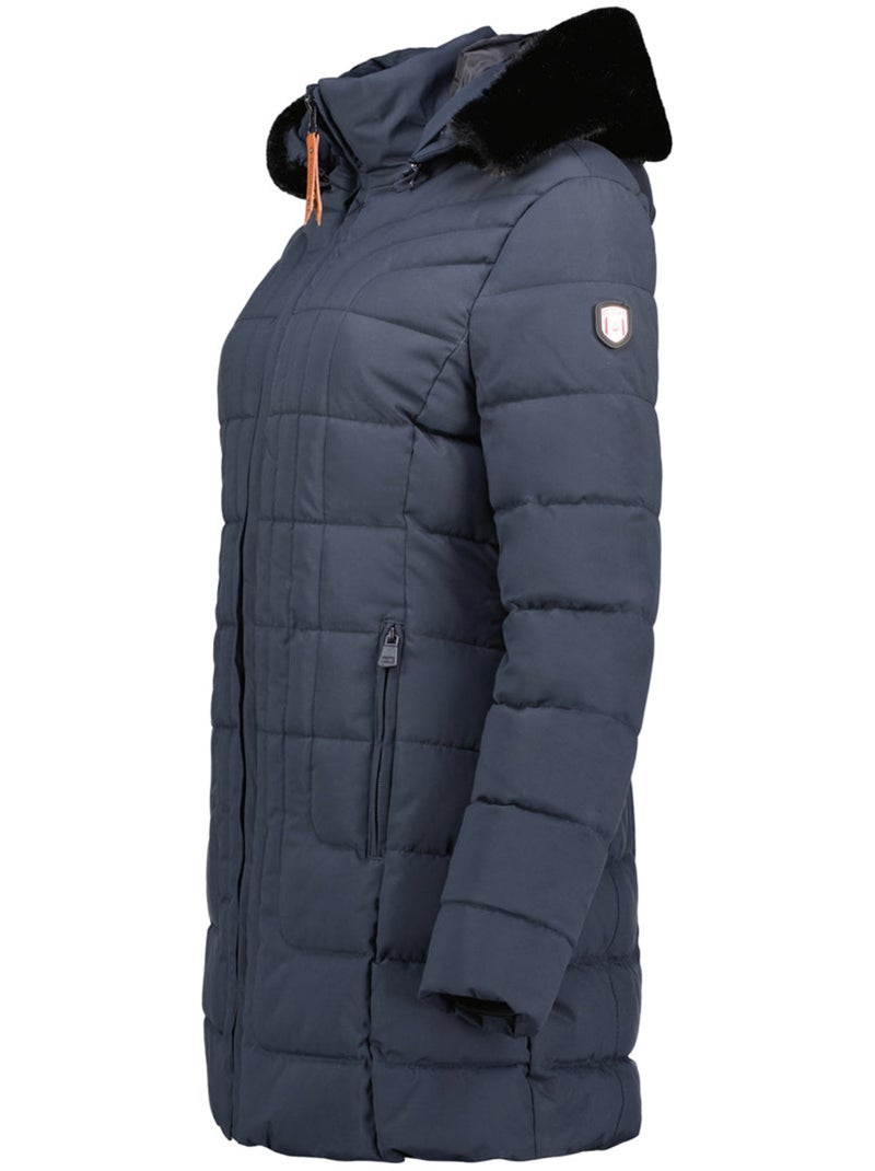 Parka comprida com capuz e pelo sintético braceleak – canadian peak Azul-marinho - Kiabi