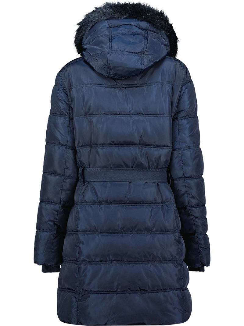 Parka comprida com capuz e pelo sintético diamentereak – canadian peak Azul-marinho - Kiabi