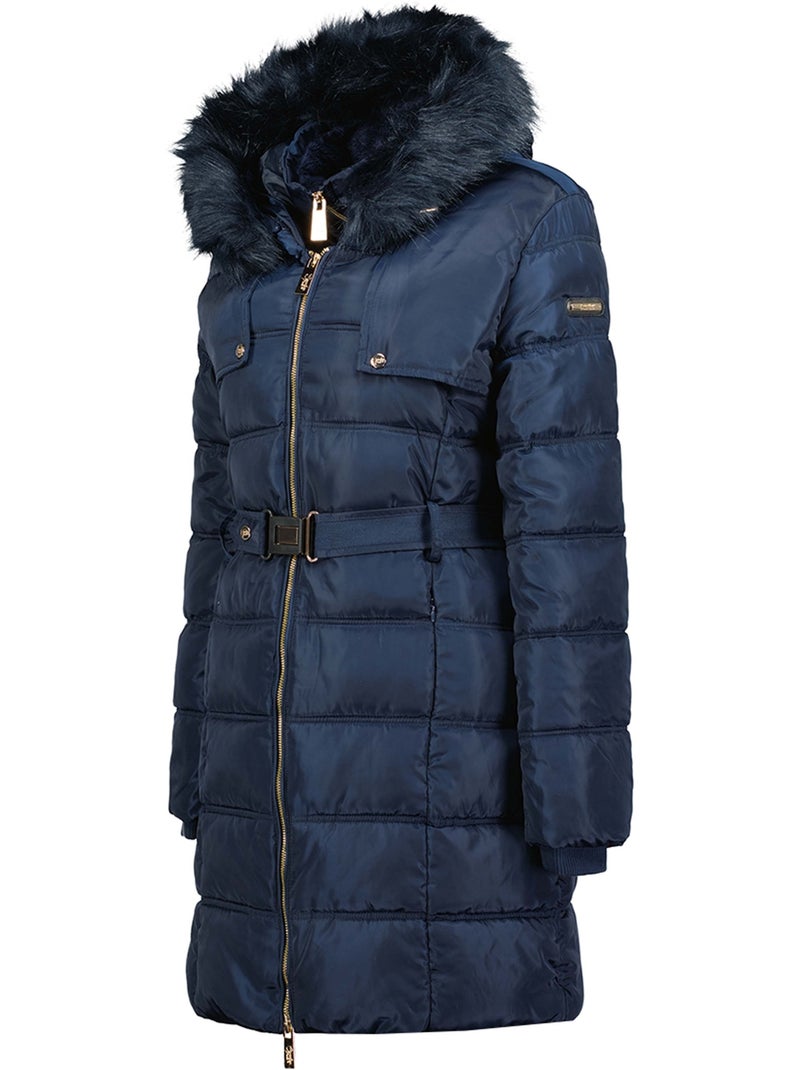 Parka comprida com capuz e pelo sintético diamentereak – canadian peak Azul-marinho - Kiabi