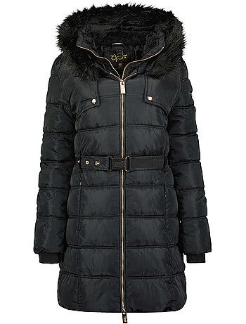 Parka comprida com capuz e pelo sintético diamentereak – canadian peak