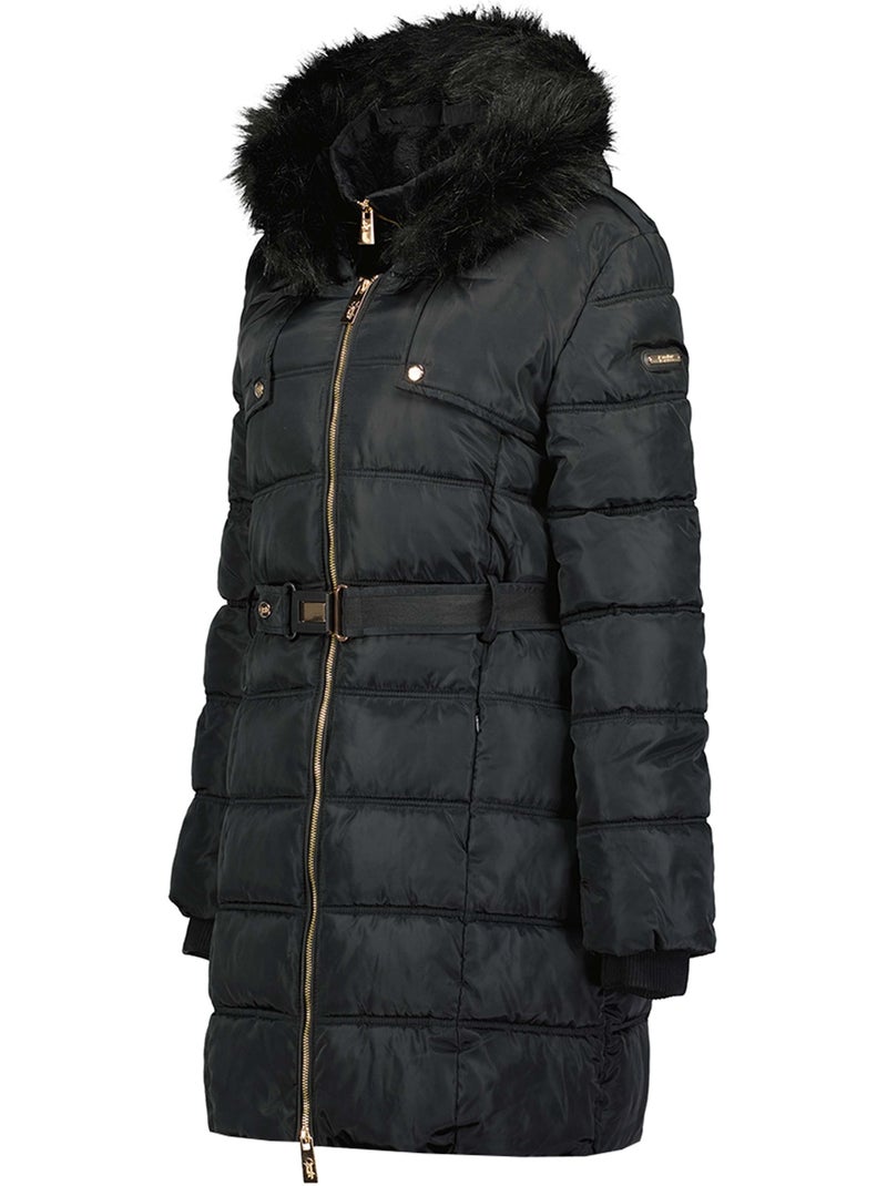 Parka comprida com capuz e pelo sintético diamentereak – canadian peak Preto - Kiabi