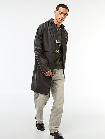 Parka comprida impermeável com capuz
