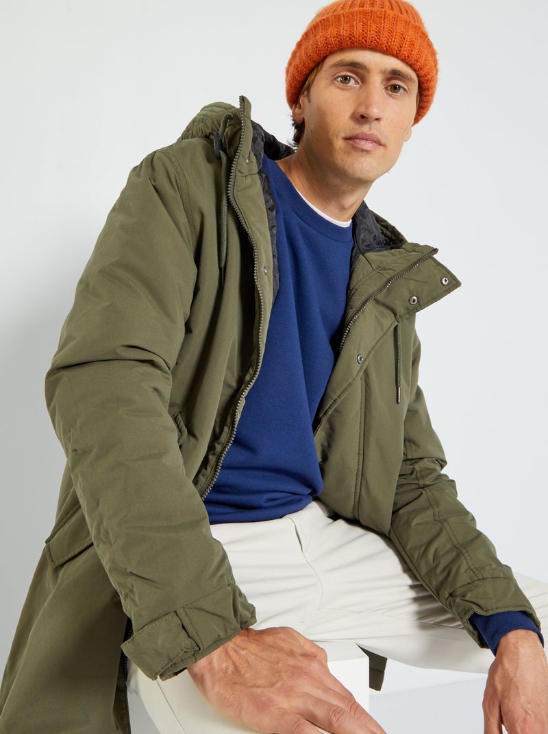 Parka comprida com capuz 'Produkt' CAQUI - Kiabi