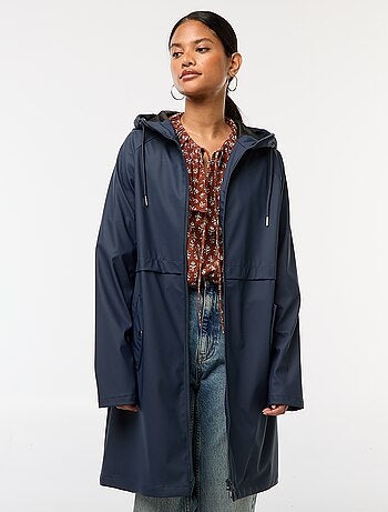 Parka comprida impermeável com capuz